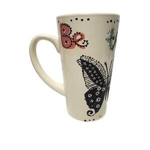 Natural Life Coffee Mugs, "Be The Change" Tall Butterfly Ceramic Drinking Cup